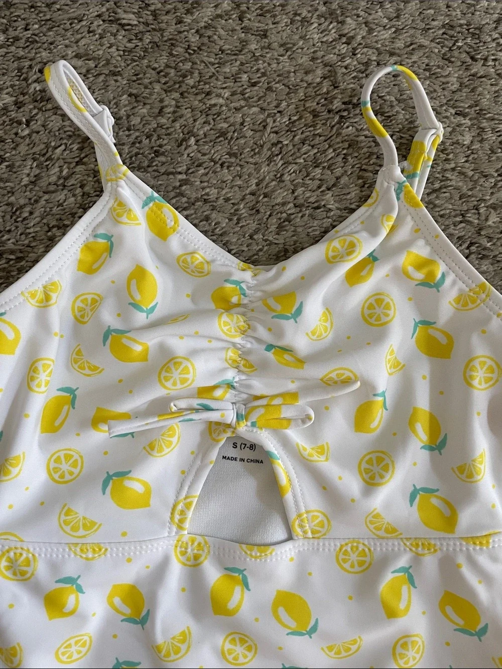 Epic Threads One-Piece Swimsuit with Yellow Lemon Print